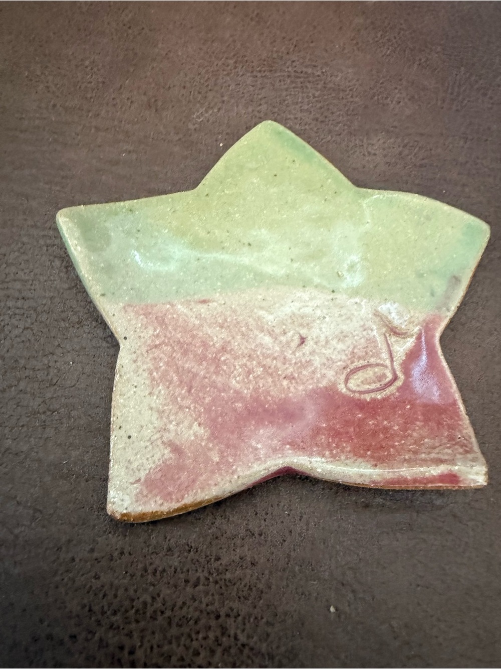 Art Pottery Mini Trinket Star With A Music Note Ideal For Music Lovers